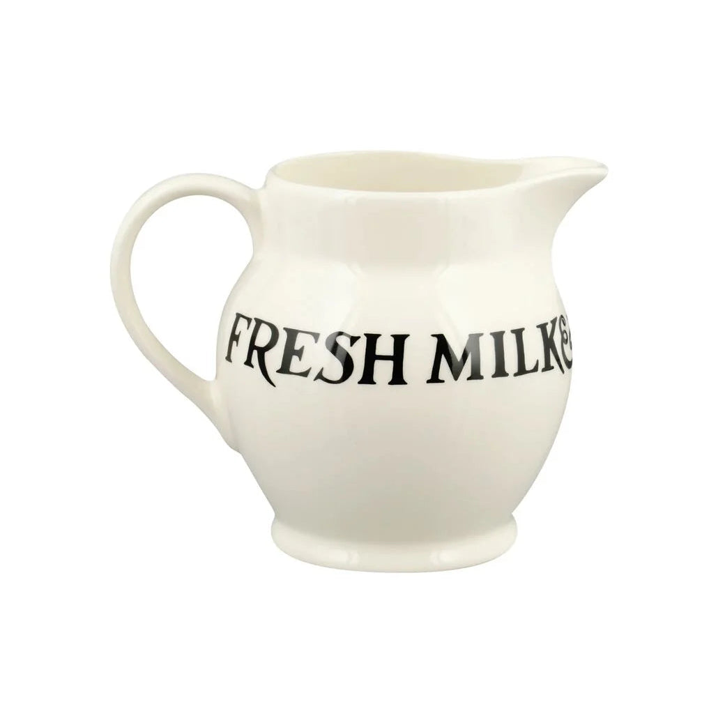 Emma Bridgewater Black Toast Jersey Cream ½ Pint Jug with black toast pattern and cream background, ceramic tableware for kitchen decor