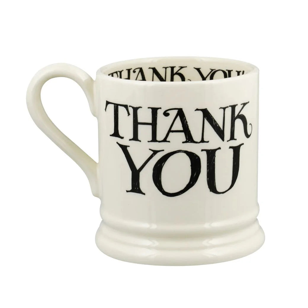 Emma Bridgewater Black Toast Thank You ½ Pint Mug