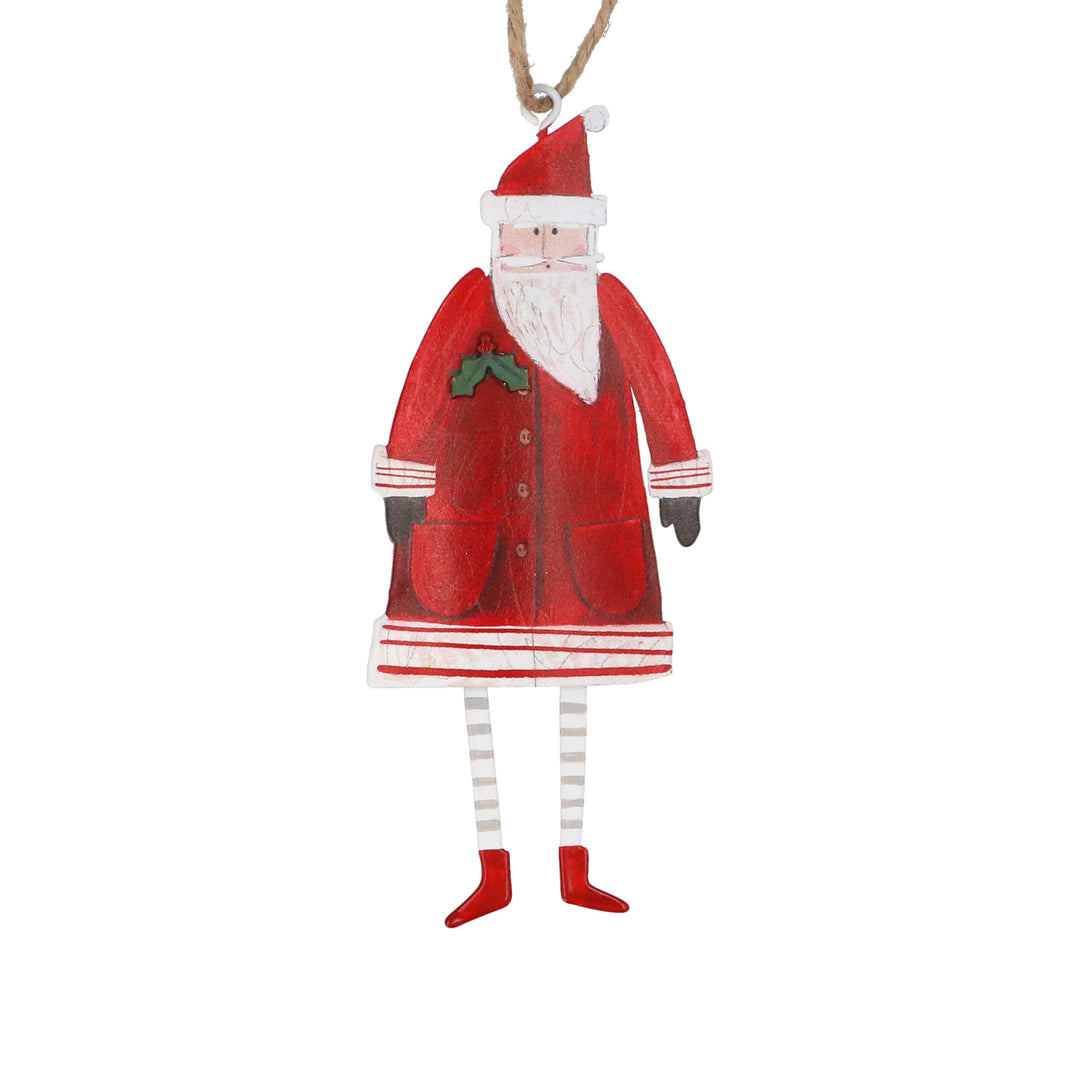 Gisela Graham Nordic Santa Tin Hanging Christmas Decoration 13cm