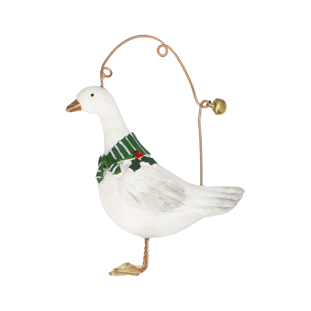 Gisela Graham Goose with Scarf Resin Christmas Decoration