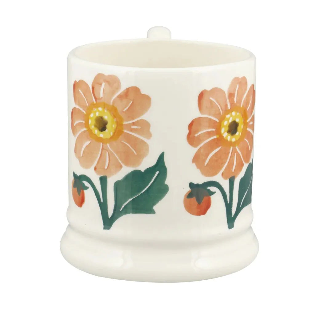 Emma Bridgewater Flowers Dahlia ½ Pint Mug with colorful dahlia floral pattern on ceramic mug.