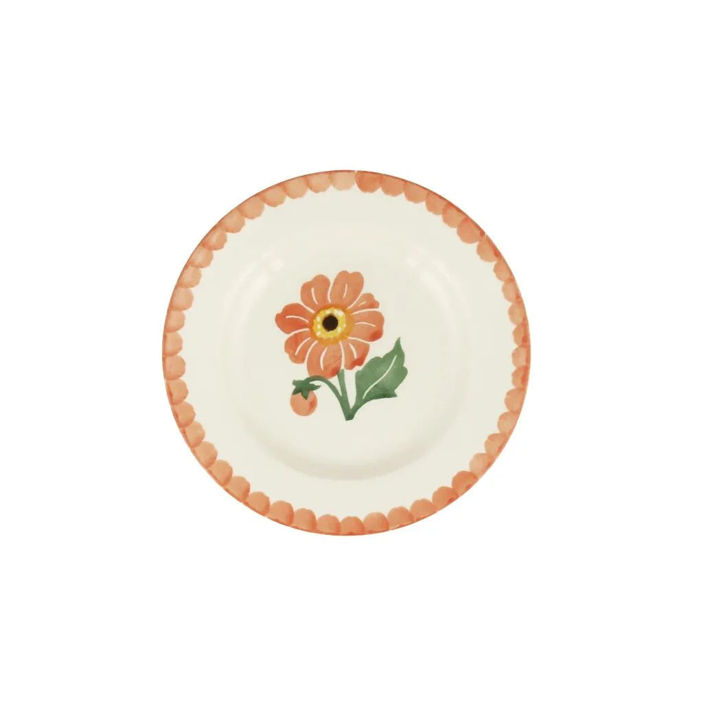 Emma Bridgewater Flowers Dahlia 6½" side plate with colorful dahlia flower design on ceramic background