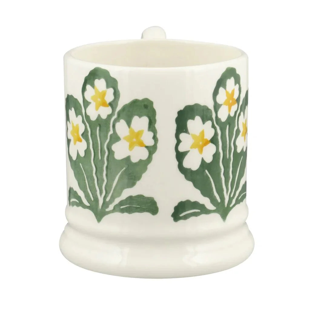 Emma Bridgewater Flowers Primrose half-pint mug with colorful floral design and classic shape, perfect for tea or coffee.