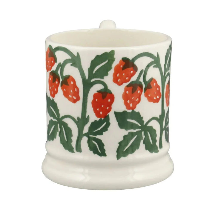 Emma Bridgewater Raspberries ½ Pint Mug featuring a vibrant raspberry pattern on ceramic, perfect for tea or coffee.