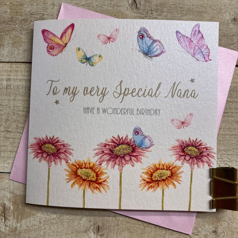 Nana - Lots Of Flowers & Butterflies Card - Cornucopia Home and Gift