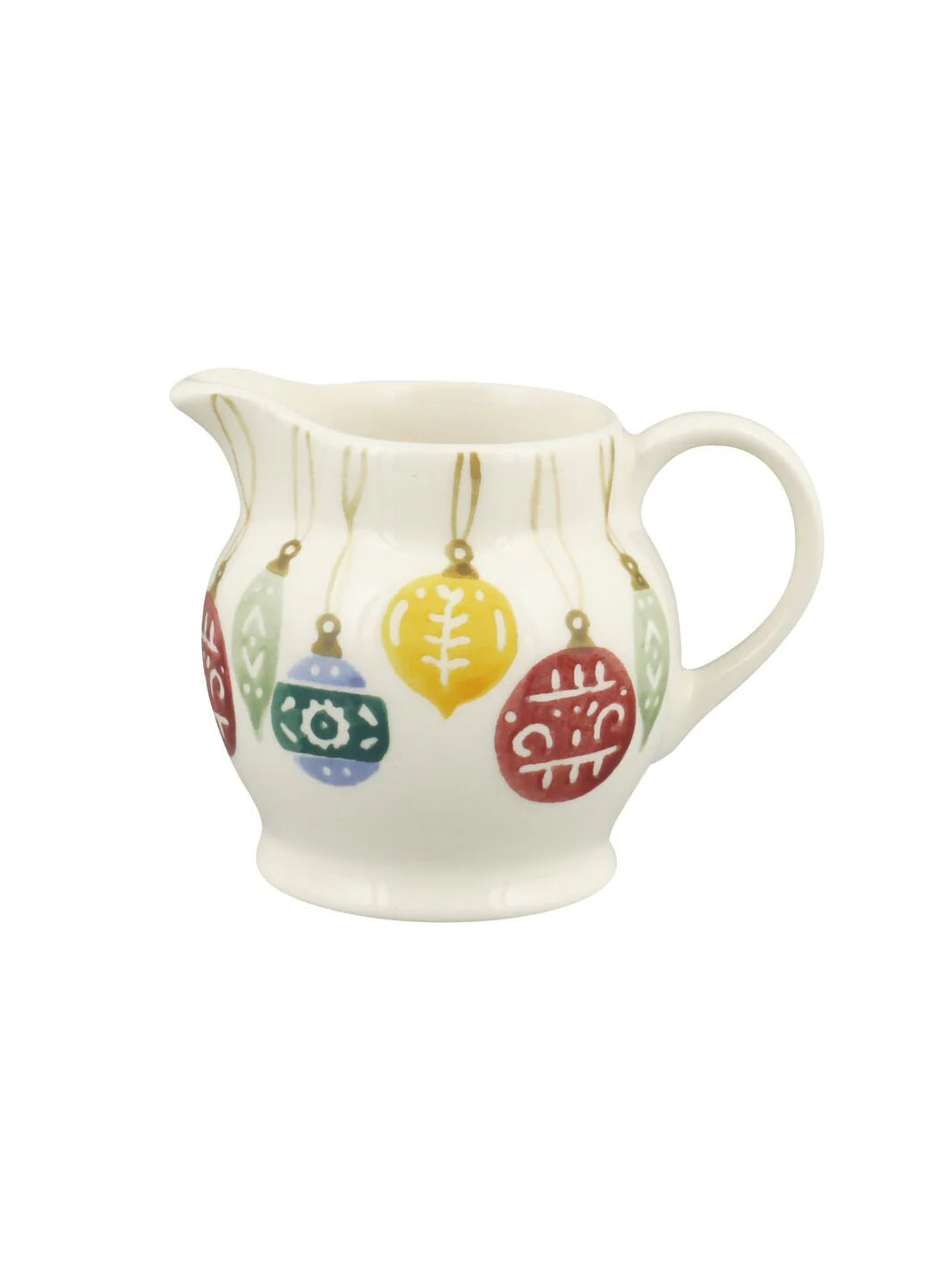 Emma Bridgewater Christmas tiny ceramic jug with festive bauble design, boxed for gifting or decoration.