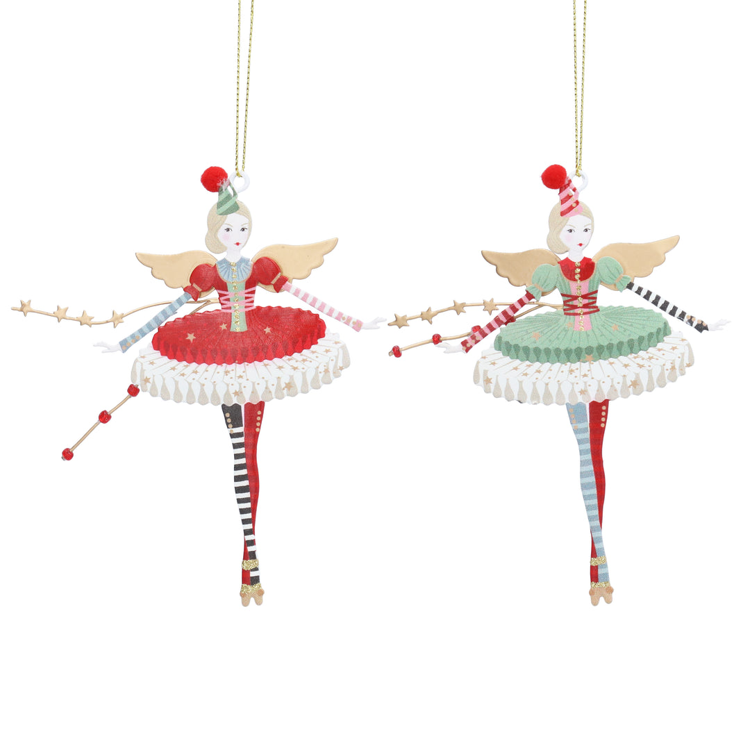 Circus Fairy Tin Christmas Decoration 14cm (Design May Vary)