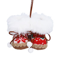 Gisela Graham Fabric Snow Boots Christmas Decoration 12cm