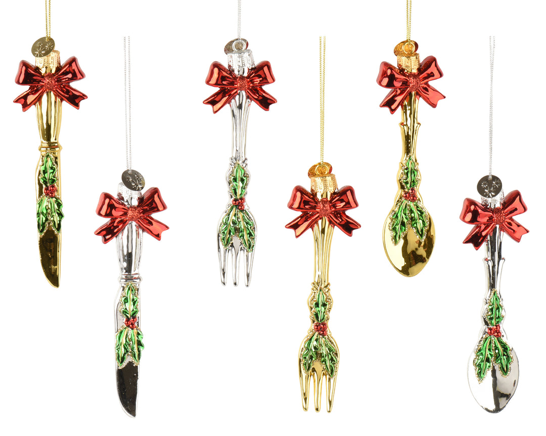 Christmas Cutlery Hanging Decorations – 6 Assorted