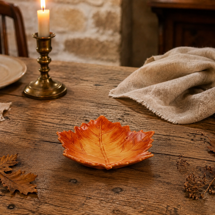Ceramic Russet Sycamore Leaf Bowl