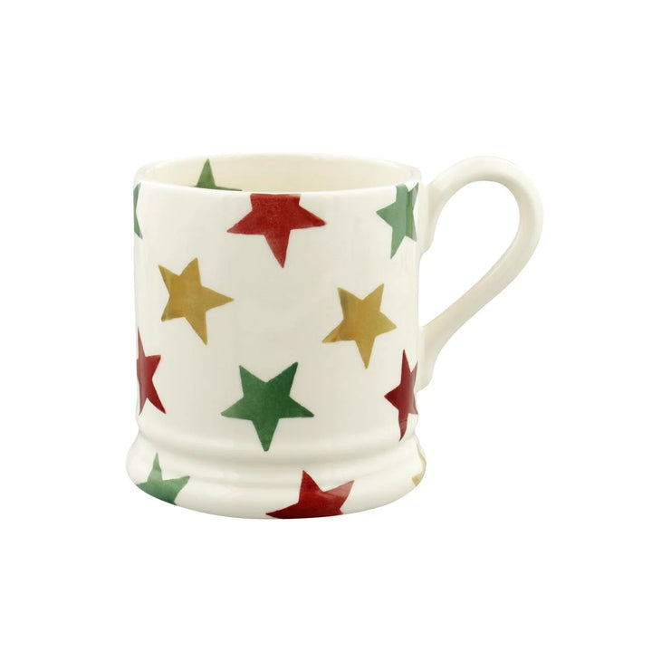 Red, Green &amp; Gold Star 1/2 Pint Mug