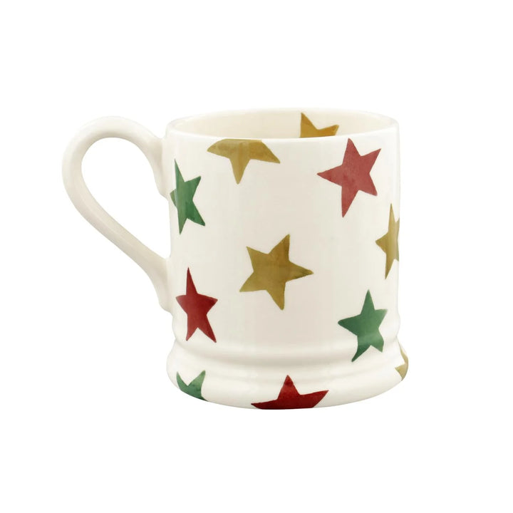 Red, Green &amp; Gold Star 1/2 Pint Mug