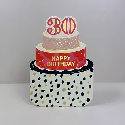 Heyy Taking Shape Age 30 birthday card by Cornucopia Home and Gift, featuring colorful birthday design on high-quality paper.