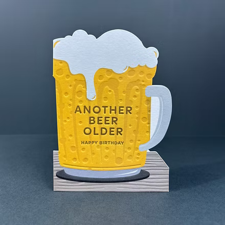 Heyy Beer Birthday Card by Cornucopia Home and Gift, featuring a festive beer-themed design for celebrating birthdays.