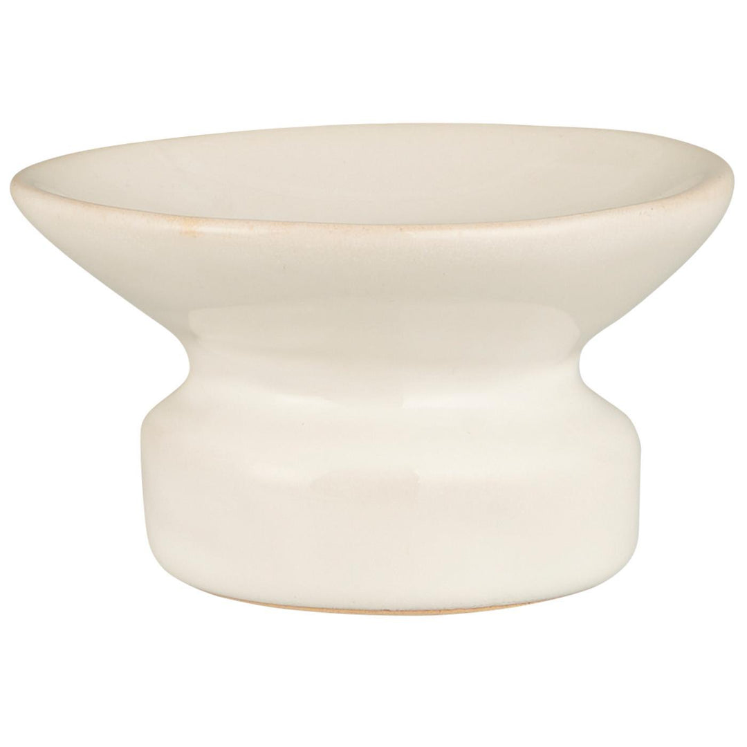 IB Laursen Blanche White wide edge candle holder from the Summer collection, featuring a classic ceramic design with a wide rim.