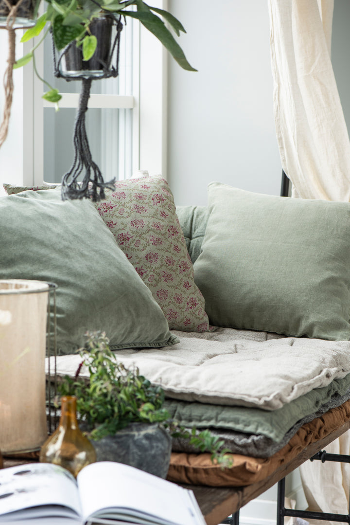 Olive Velvet Cushion Cover