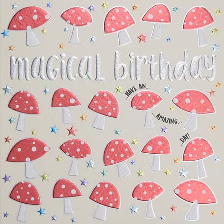 Magical Toadstool Birthday Card