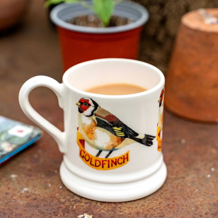 Emma Bridgewater Birds Bullfinch ½ pint ceramic mug with bird illustration and classic design, perfect for enjoying beverages.