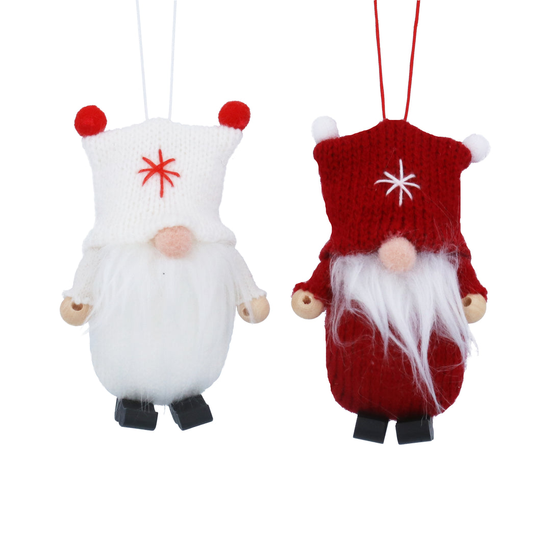 Red and White Felt Gonk Christmas Decoration