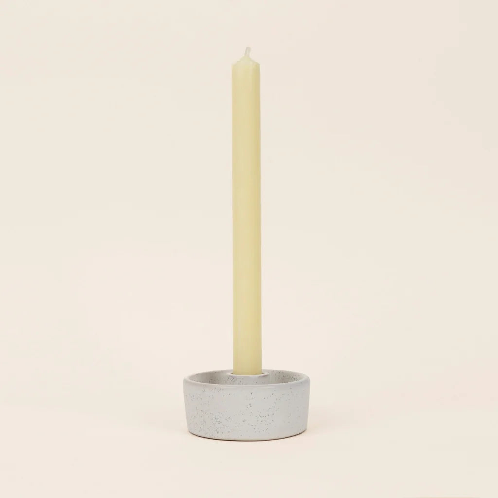 10-inch ivory dinner candle by St Eval, elegant paraffin wax candle for dining table decor, from Cornucopia Home and Gift.