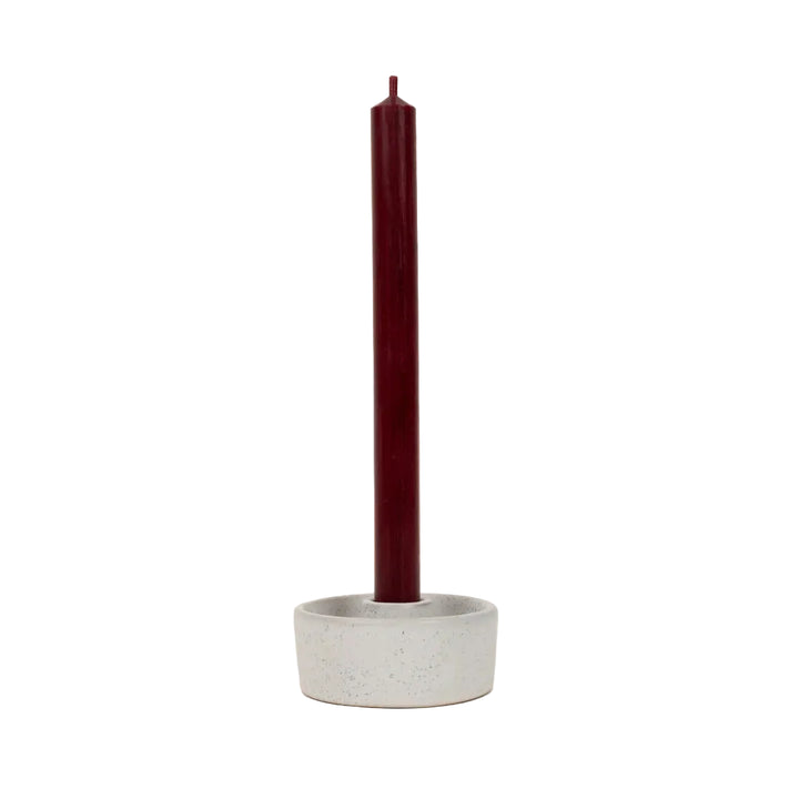 Red St Eval dinner candle with a tall, elegant shape and smooth wax finish, perfect for table settings or decorative use.