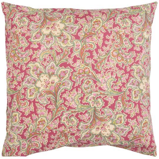 IB Laursen Alicia Raspberry Paisley cushion cover, 50x50cm, featuring vibrant paisley design for summer home decor.