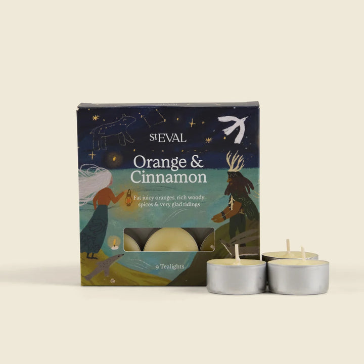 St Eval Orange &amp; Cinnamon Scented Tealights - Pack of 9