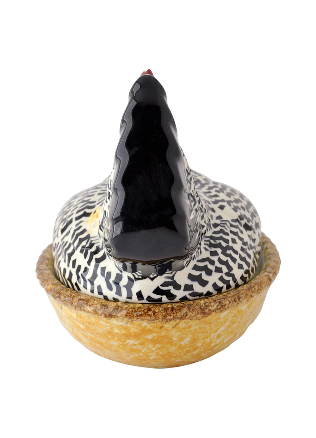 Emma Bridgewater Rise &amp; Shine Large Hen on Nest ceramic figurine, detailed hen resting on nest, handcrafted pottery decor piece