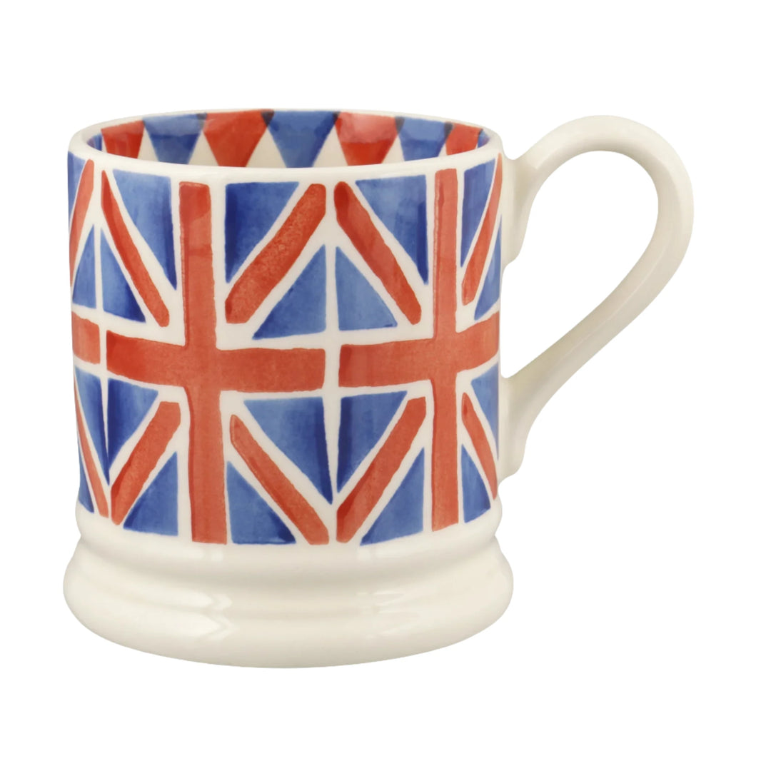 Emma Bridgewater London Icons Union Jack ½ pint mug with British flag design and bold Union Jack pattern on ceramic mug.