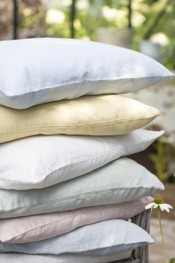 IB Laursen Nordic Sky Velvet Cushion by Cornucopia Home and Gift, soft blue summer-themed velvet cushion with textured fabric.