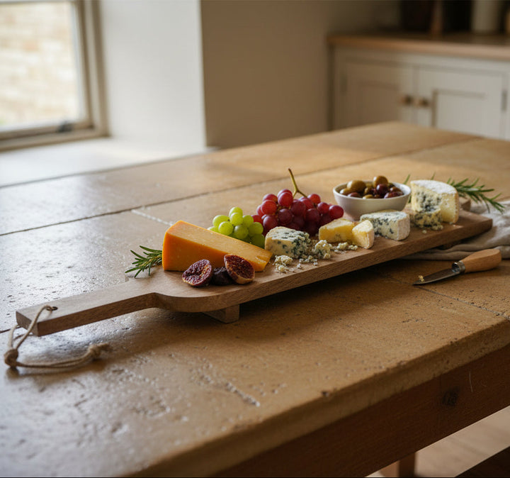 Wooden Serving Tray with Feet - 68cm