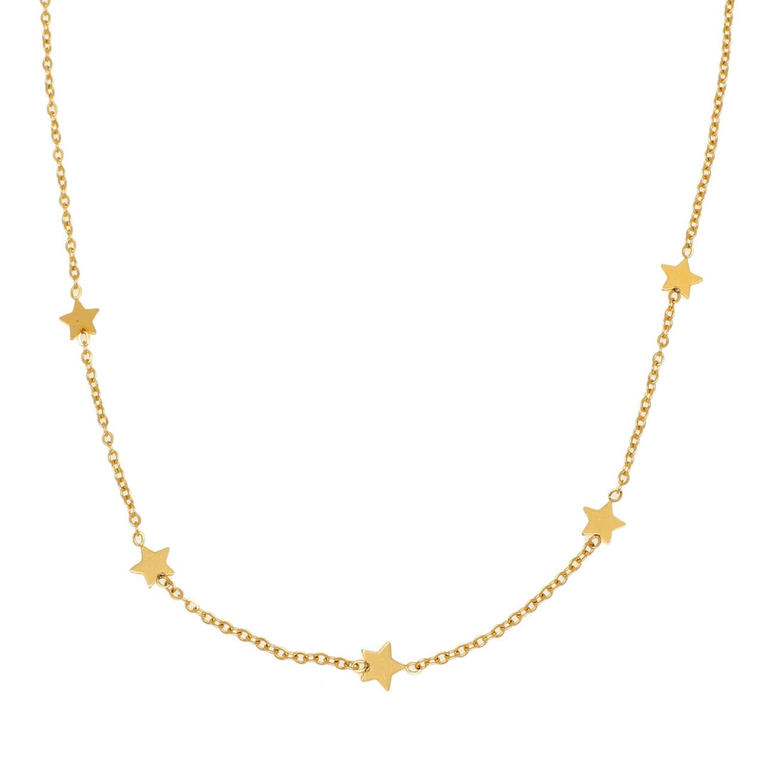 Gold dainty star necklace by Zelly, featuring a delicate star pendant on a fine chain, perfect for everyday wear.