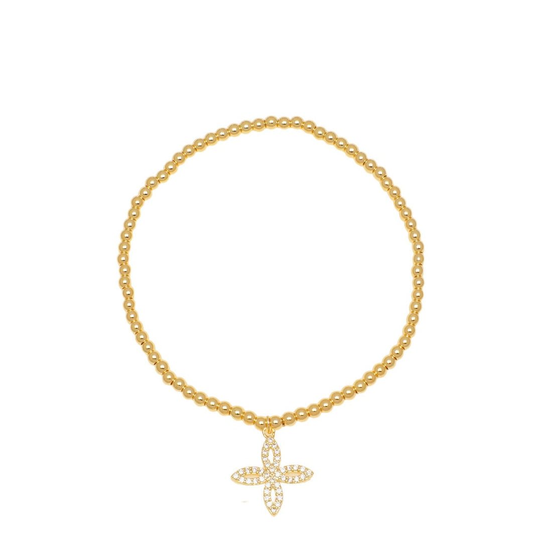 Gold Serenity Constellation Collection Zelly bracelet with star and moon charms, delicate design, from Cornucopia Home and Gift.