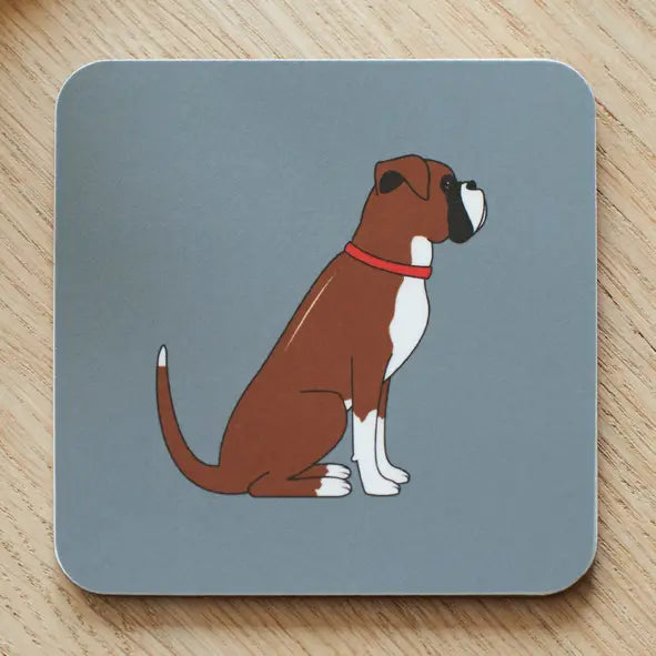 Sweet William Boxer Coaster by Cornucopia Home and Gift featuring a floral design on a round ceramic coaster.