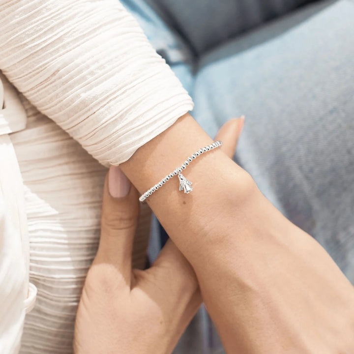 Silver Little Guardian Angel bracelet by Joma Jewellery featuring a delicate angel charm and beaded design.