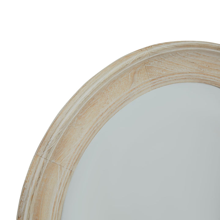 Washed Wood Round Mirror