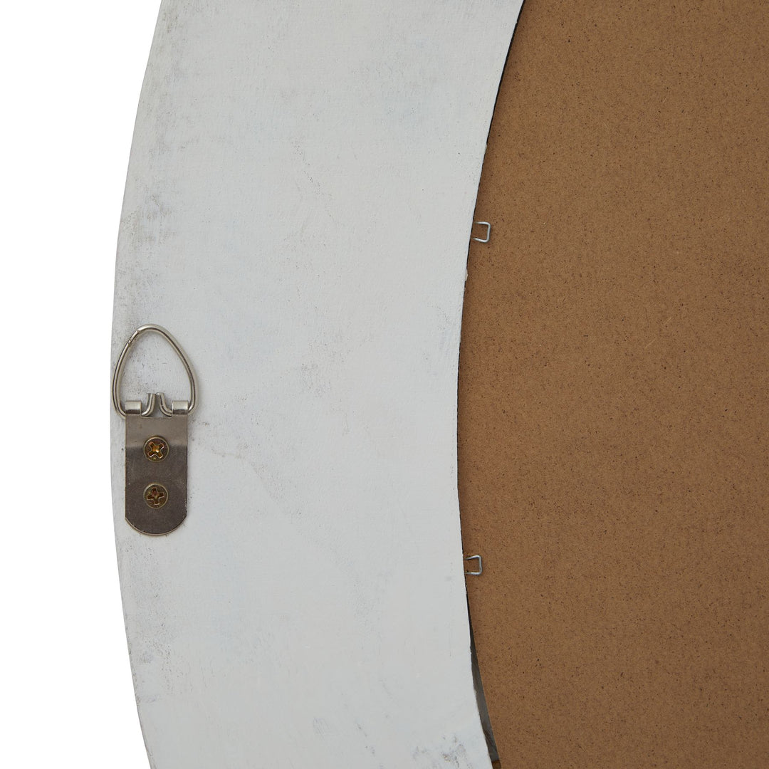 Washed Wood Round Mirror