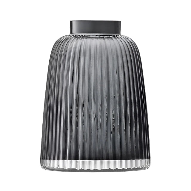 Grey Pleat Vase by LSA International, 26cm tall, featuring elegant pleated design, perfect for modern home décor.