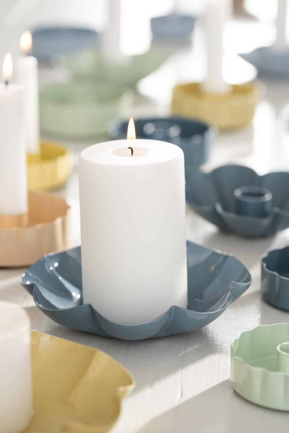 Blue flower candle holder from IB Laursen Summer collection, featuring a charming floral design for decorative use.