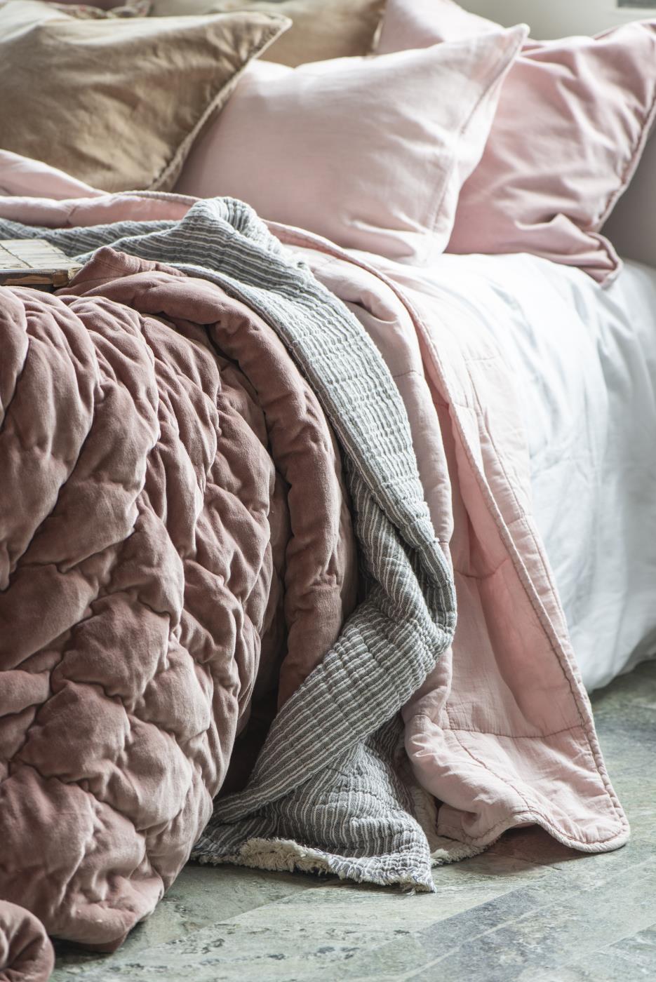 Velvet Rose Cushion from IB Laursen Summer collection, featuring soft velvet fabric and floral rose design, by Cornucopia Home and Gift