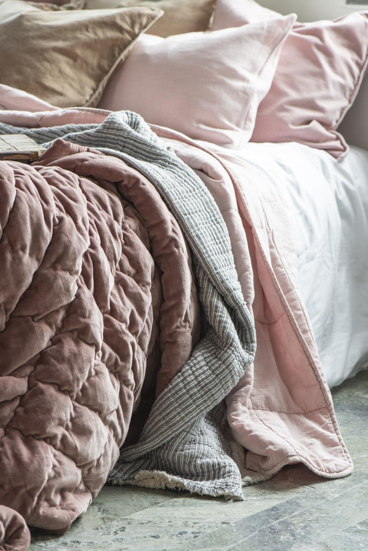 Velvet Rose Cushion from IB Laursen Summer collection, featuring soft velvet fabric and floral rose design, by Cornucopia Home and Gift