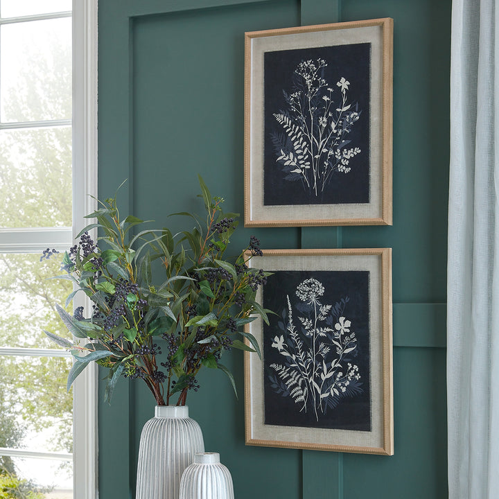 Meadow On Linen In Beaded Frame