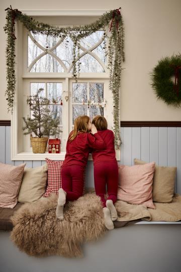 Red striped cushion cover from IB Laursen Christmas collection, Ingrid style, by Cornucopia Home and Gift.