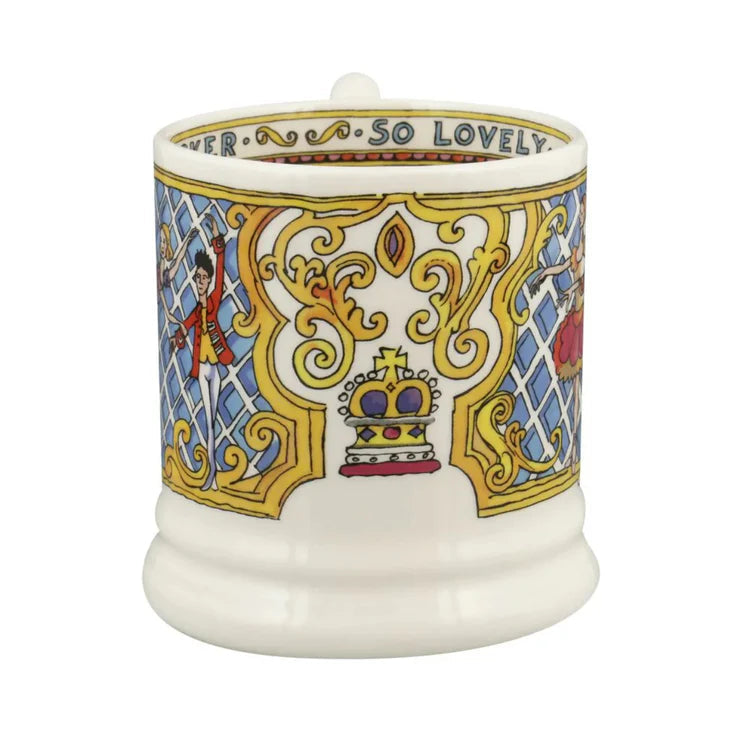 Emma Bridgewater Ballet Half Pint Mug featuring festive Christmas design with elegant ballet motif on white ceramic.