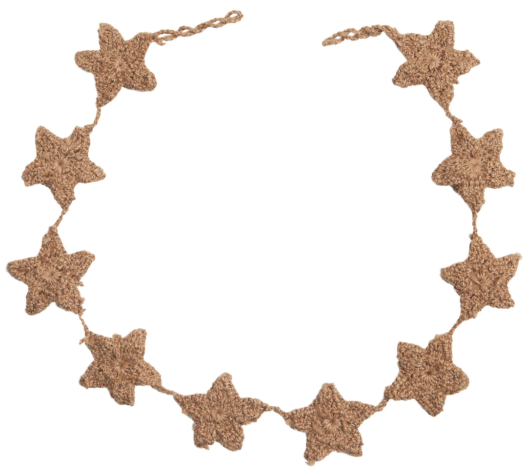 Crocheted jute string with star patterns for IB Laursen Christmas decoration by Cornucopia Home and Gift