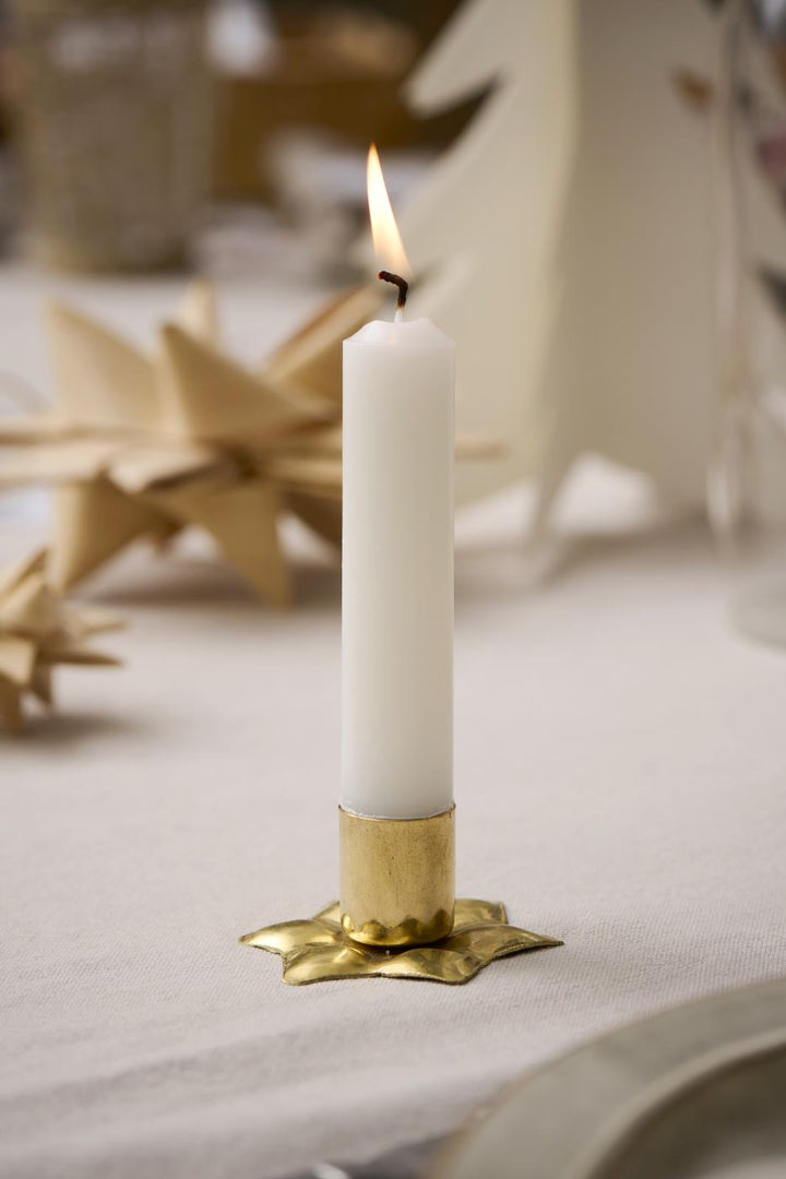 Gold star-shaped candle holder from IB Laursen Christmas by Cornucopia Home and Gift, featuring a festive holiday design.