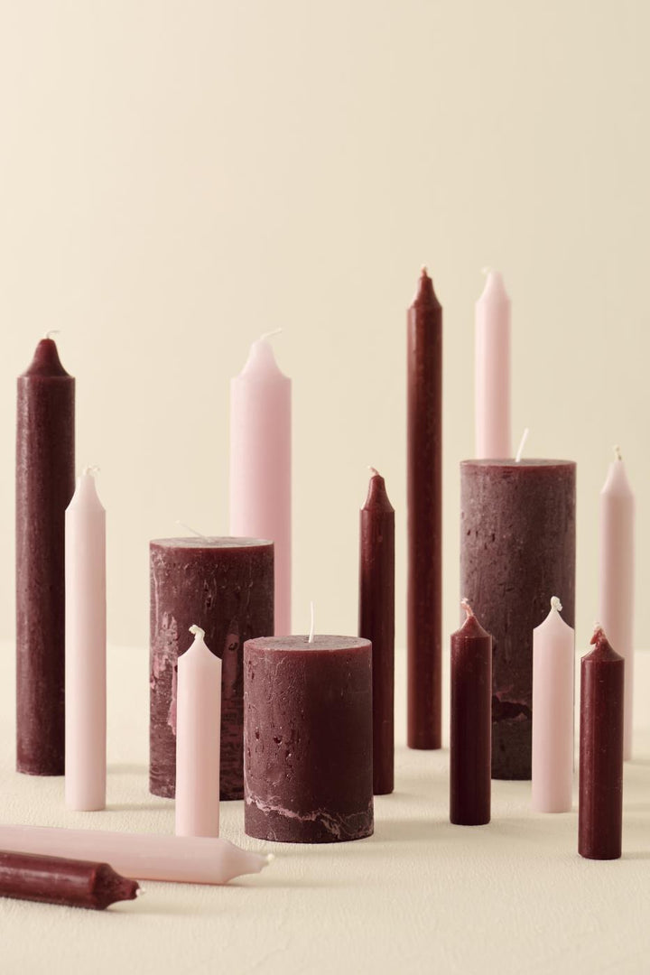 Light pink rustic candle from IB Laursen Summer collection, featuring a cozy, textured design perfect for home décor.