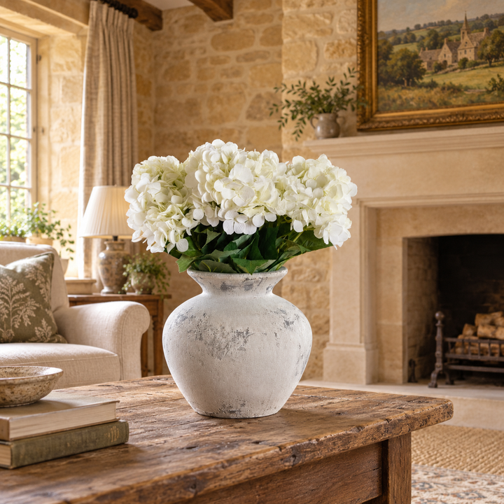 Antique White Textured Vase
