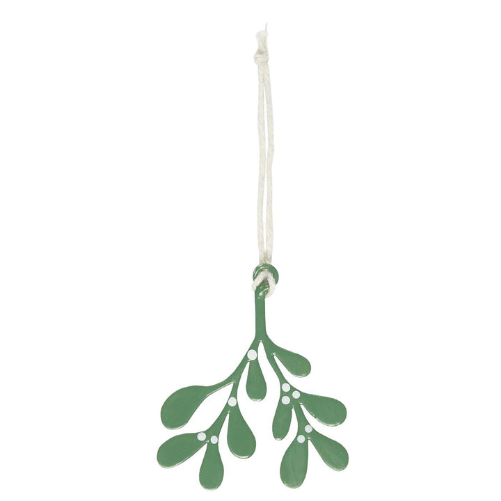 IB Laursen Christmas mistletoe decoration with green leaves and white berries, perfect for holiday home decor.