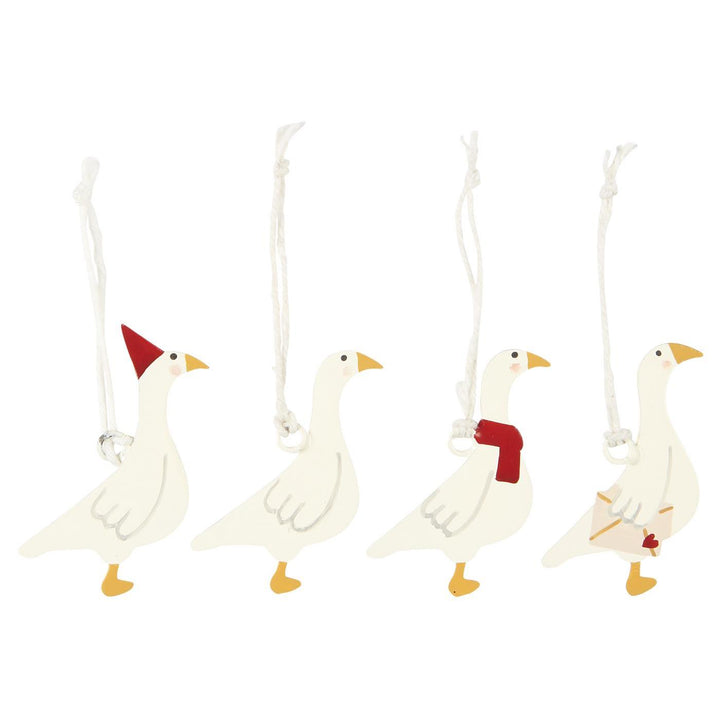 IB Laursen Goose Decoration for Christmas by Cornucopia Home and Gift, detailed festive ceramic goose figure.
